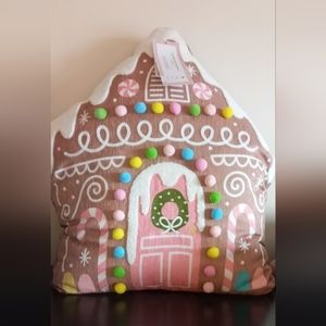 Gingerbread house pastel lrg 18x20 pillow. 2 available. Cupcakes & Cashmere. NWT